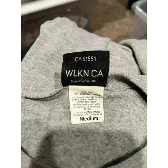 WLKN Sweater  Women’s M Long Sleeve Gray Floral Logo Pullover - Picture 6 of 7